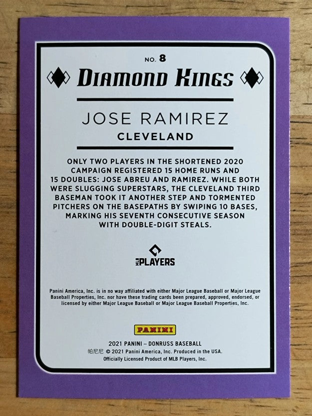 2021 Donruss #8 Jose Ramirez DK