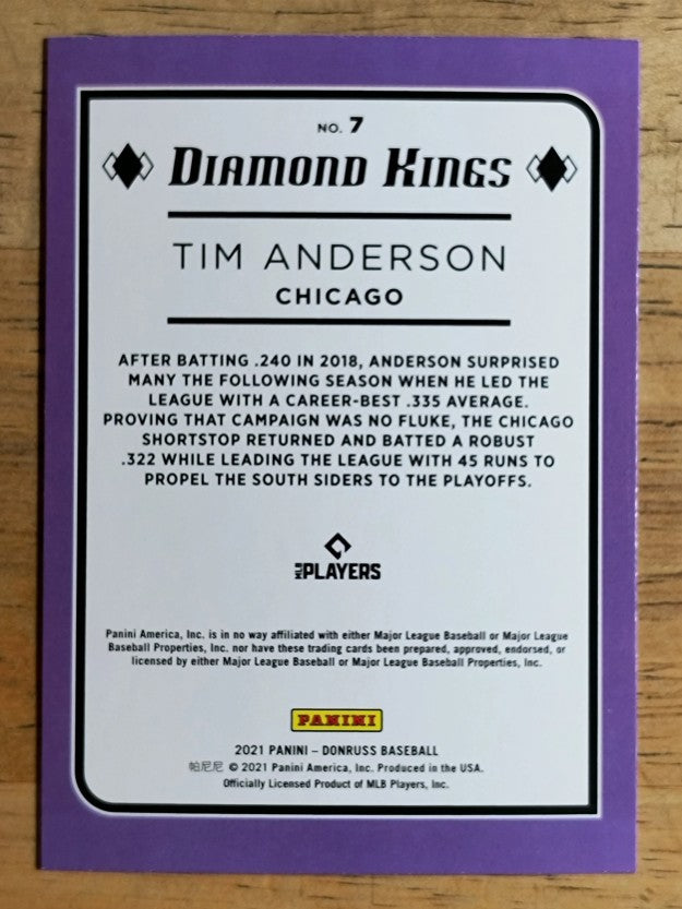 2021 Donruss #7 Tim Anderson DK
