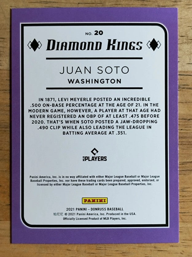 2021 Donruss #20 Juan Soto DK