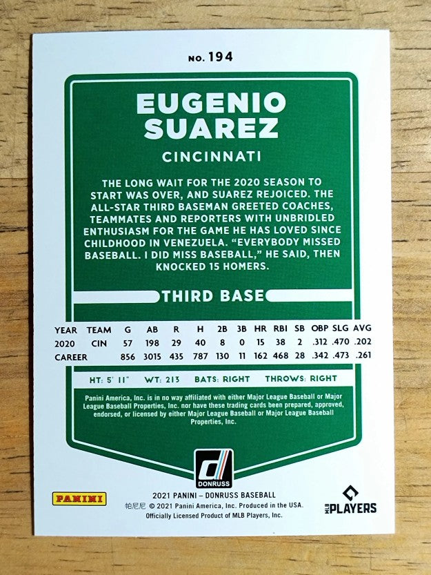 2021 Donruss Holo Orange #194 Eugenio Suarez