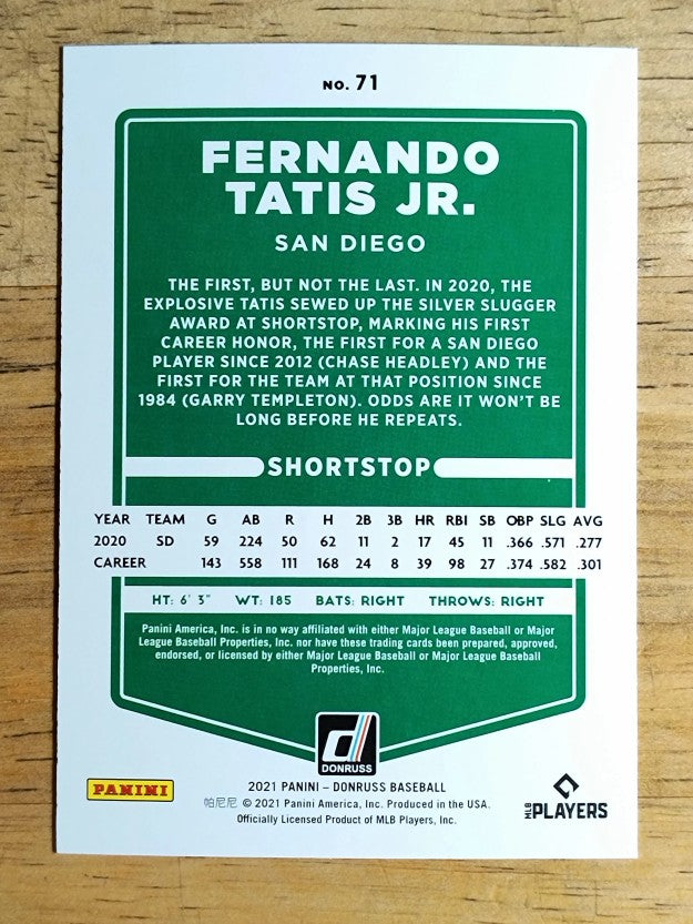 2021 Donruss #71 Fernando Tatis Jr.