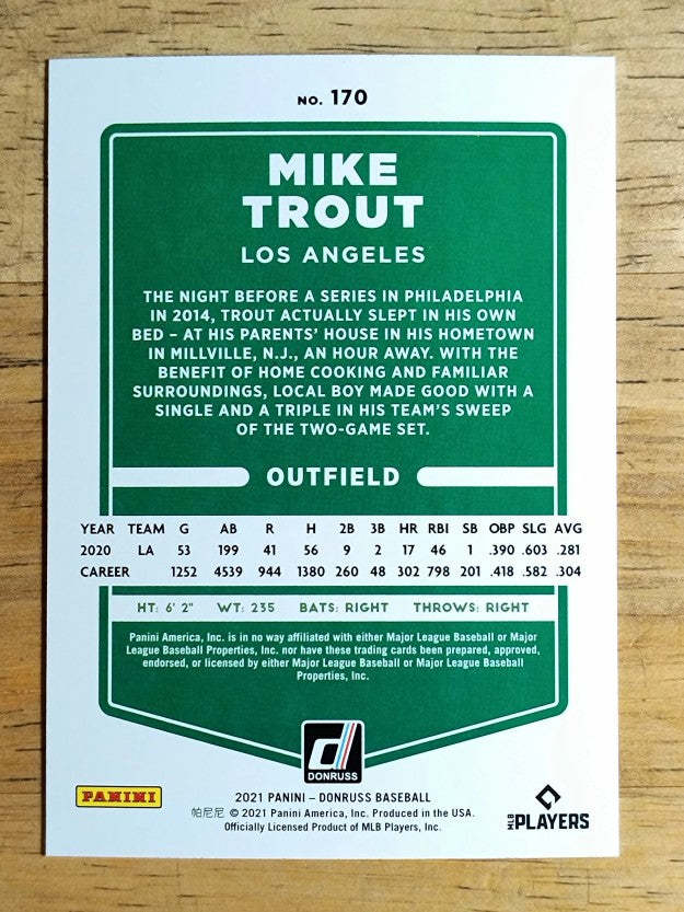 2021 Donruss Variations #170 Mike Trout