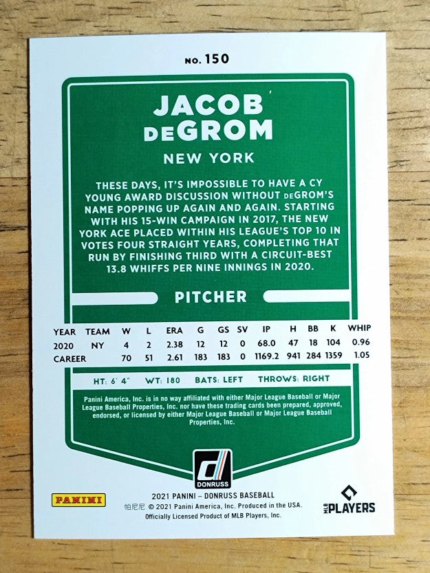 2021 Donruss #150 Jacob deGrom