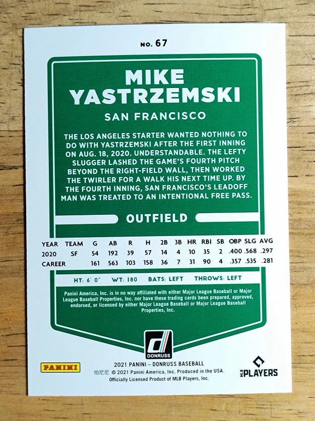 2021 Donruss #67 Mike Yastrzemski