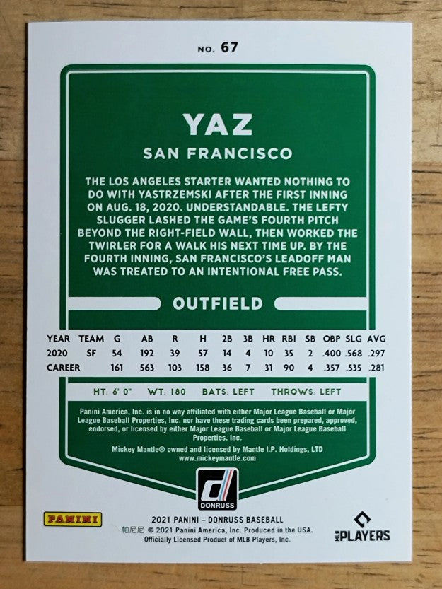 2021 Donruss Variations #67 Mike Yastrzemski