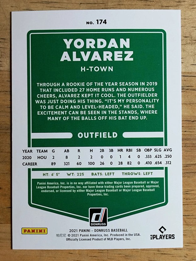 2021 Donruss Variations #174 Yordan Alvarez