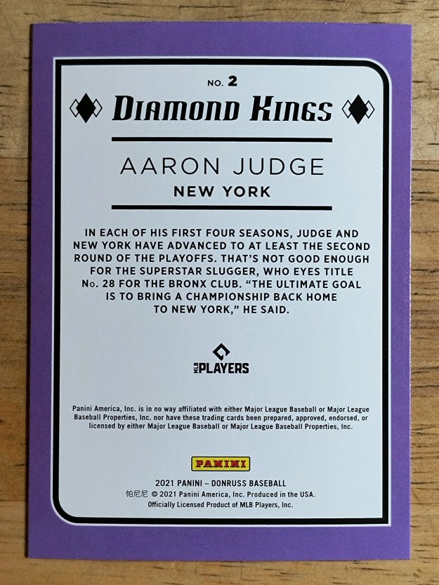 2021 Donruss #2 Aaron Judge DK
