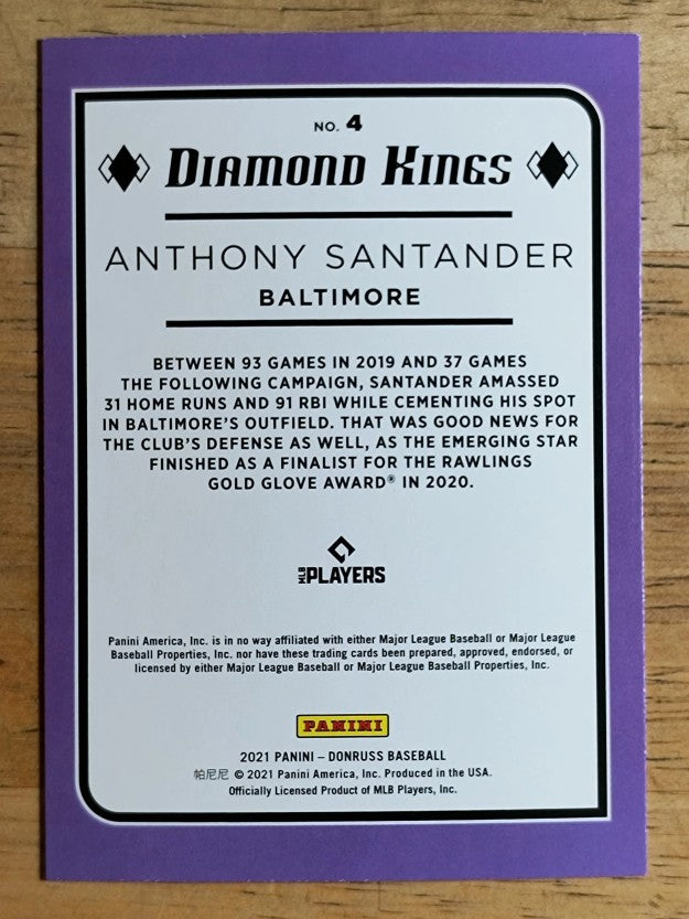 2021 Donruss #4 Anthony Santander DK
