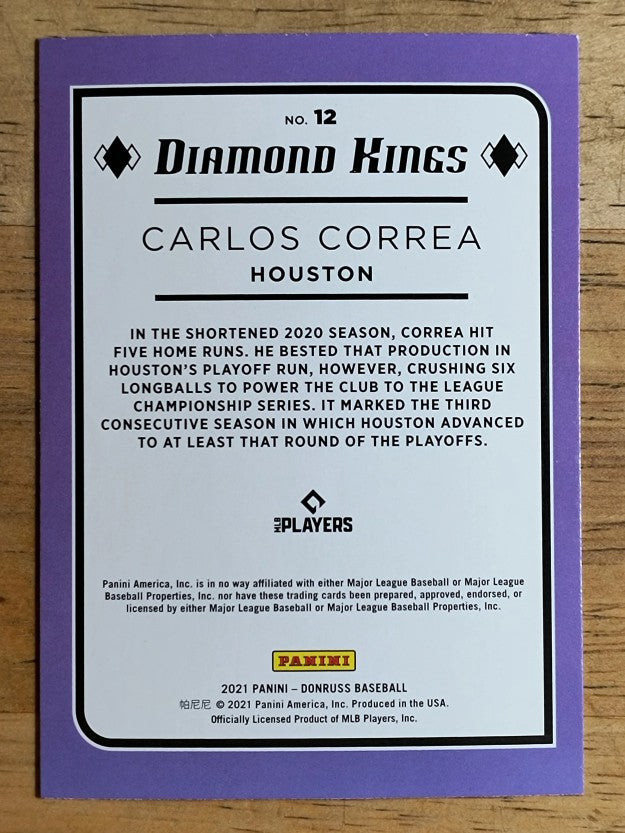 2021 Donruss #12 Carlos Correa DK