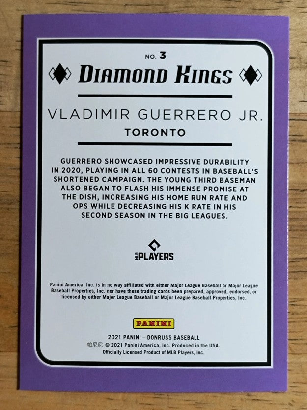 2021 Donruss #3 Vladimir Guerrero Jr. DK