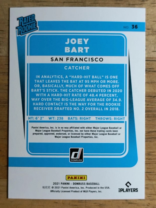 2021 Donruss #36 Joey Bart RR RC