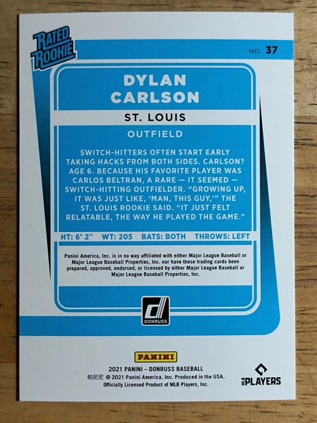 2021 Donruss #37 Dylan Carlson RR RC