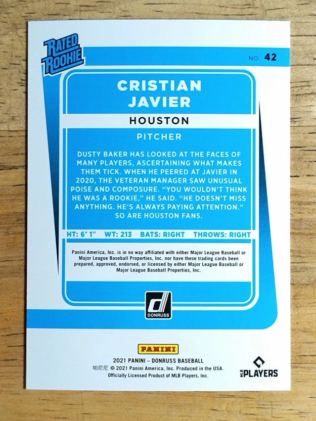 2021 Donruss #42 Cristian Javier RR RC