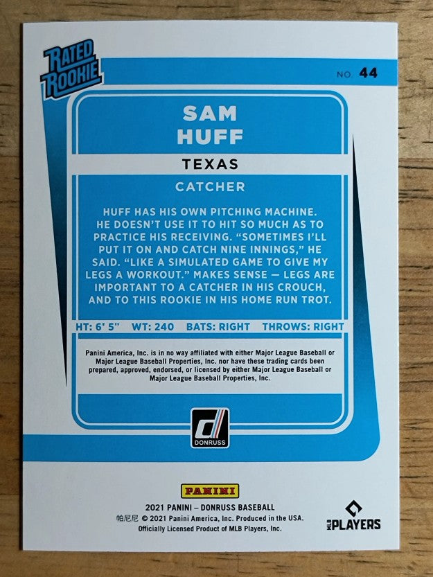 2021 Donruss #44 Sam Huff RR RC