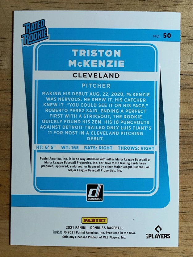 2021 Donruss #50 Triston McKenzie RR RC