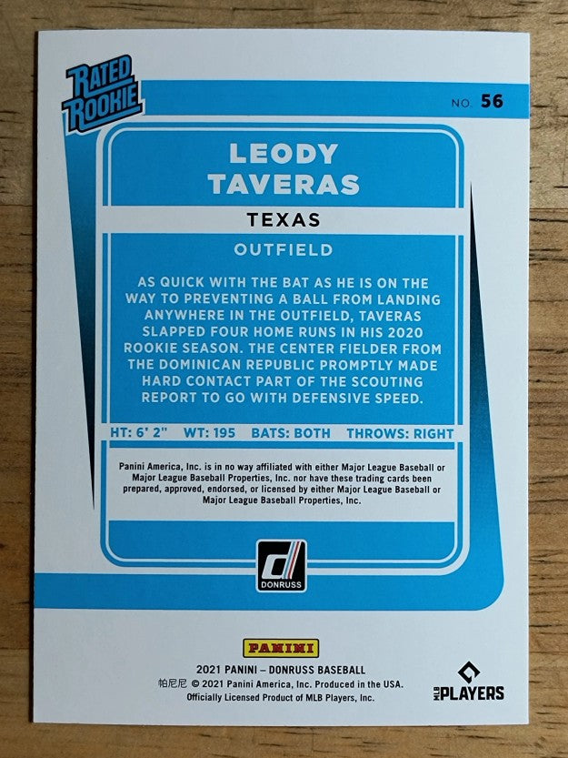 2021 Donruss #56 Leody Taveras RR RC