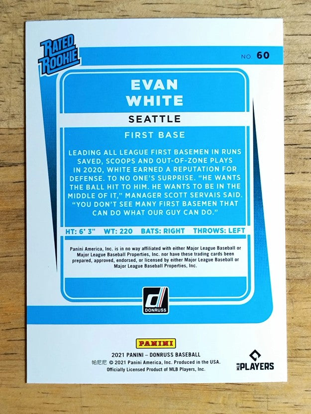 2021 Donruss #60 Evan White RR RC