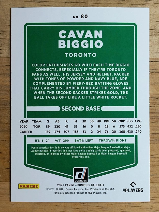 2021 Donruss #80 Cavan Biggio