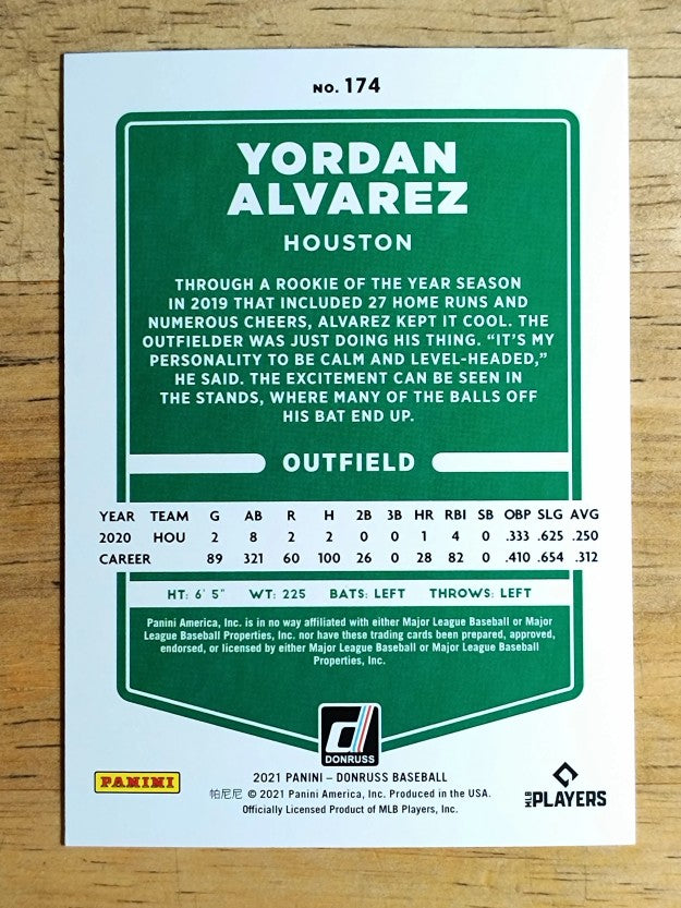 2021 Donruss #174 Yordan Alvarez