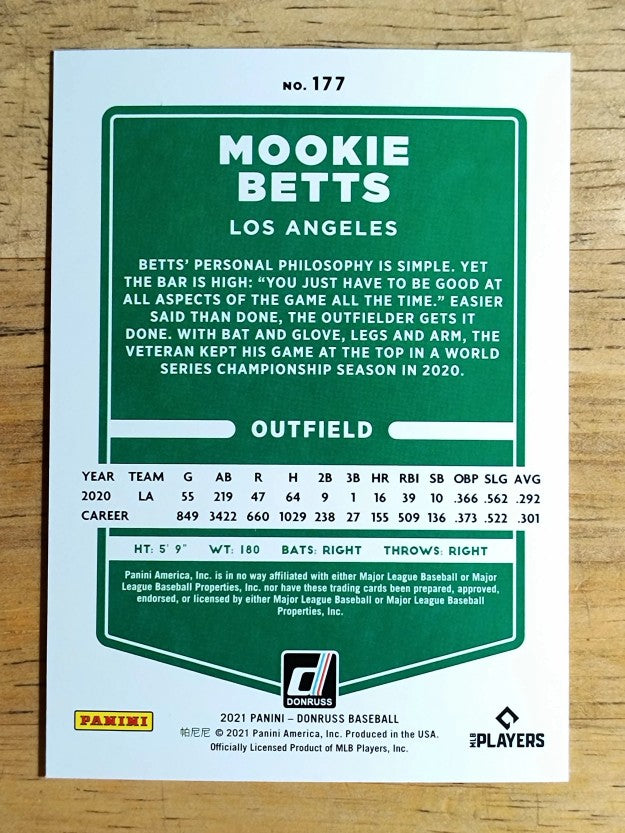 2021 Donruss #177 Mookie Betts