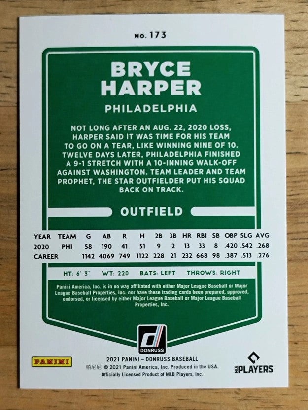 2021 Donruss #173 Bryce Harper