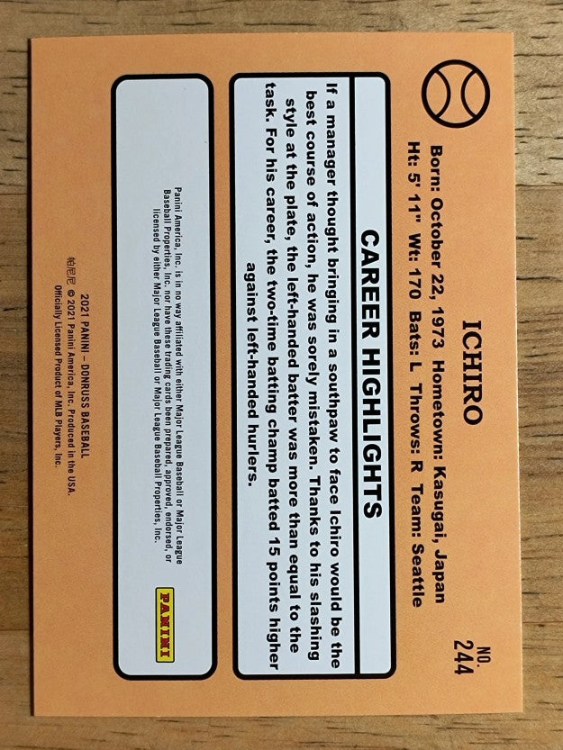2021 Donruss #244 Ichiro Suzuki RETRO