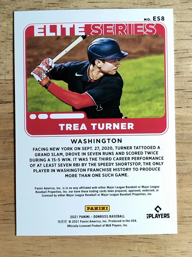2021 Donruss Elite Series Diamond #8 Trea Turner