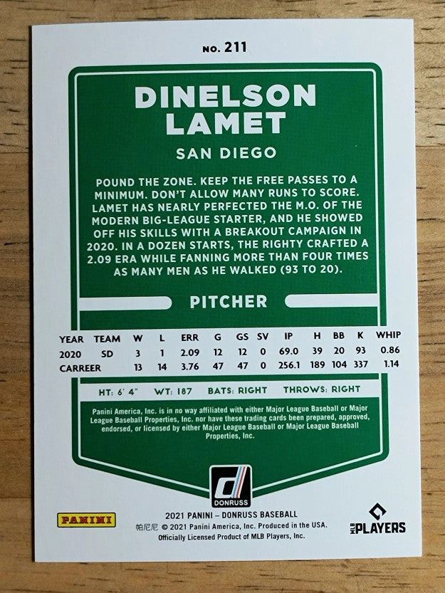 2021 Donruss #211 Dinelson Lamet