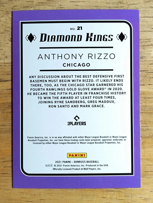 2021 Donruss Red #21 Anthony Rizzo DK
