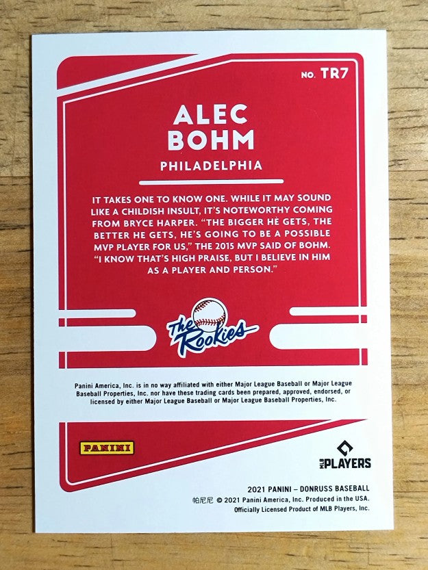 2021 Donruss The Rookies Diamond #7 Alec Bohm