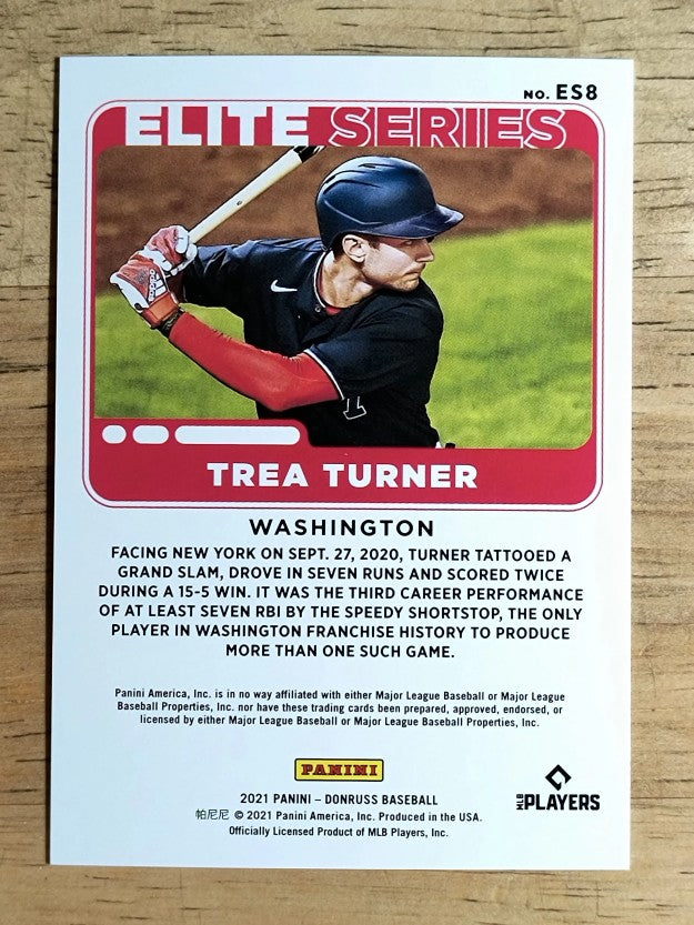 2021 Donruss Elite Series #8 Trea Turner