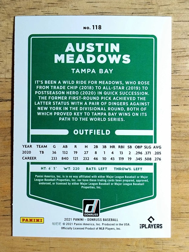 2021 Donruss Holo Orange #118 Austin Meadows