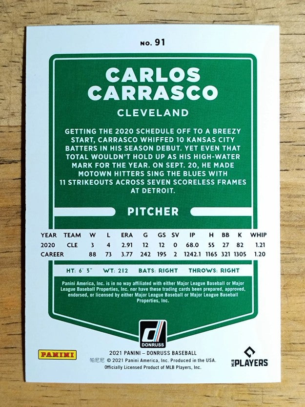 2021 Donruss Holo Orange #91 Carlos Carrasco