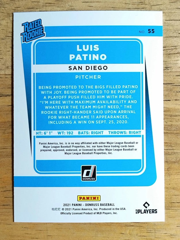2021 Donruss Holo Orange #55 Luis Patino RR