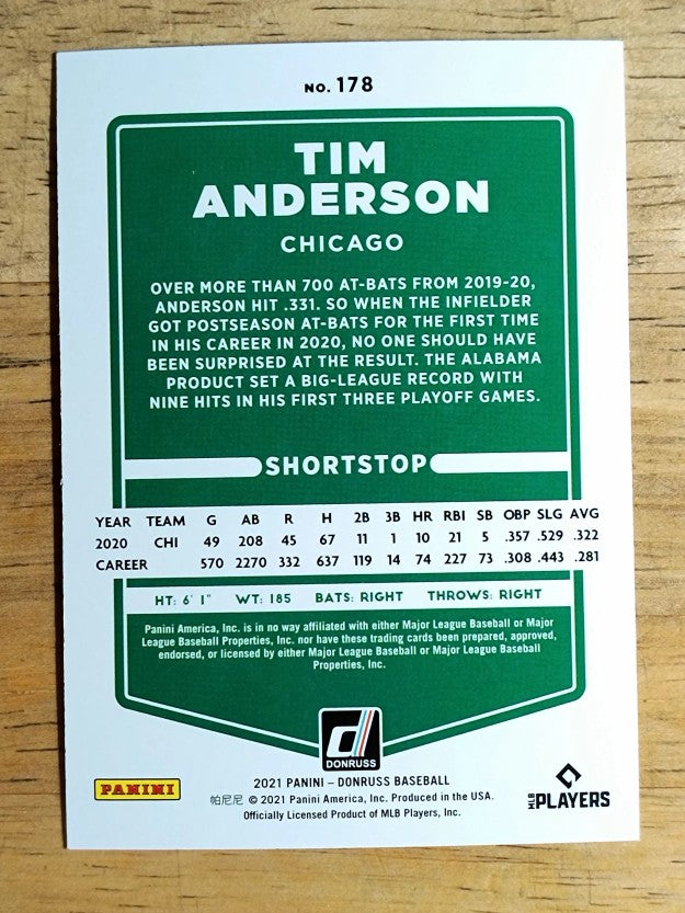 2021 Donruss Holo Orange #178 Tim Anderson