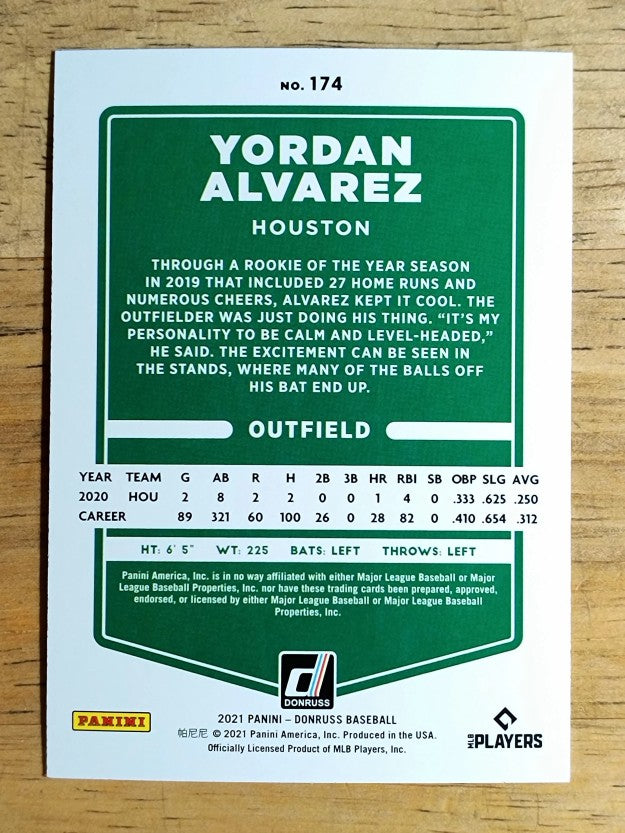 2021 Donruss Holo Orange #174 Yordan Alvarez