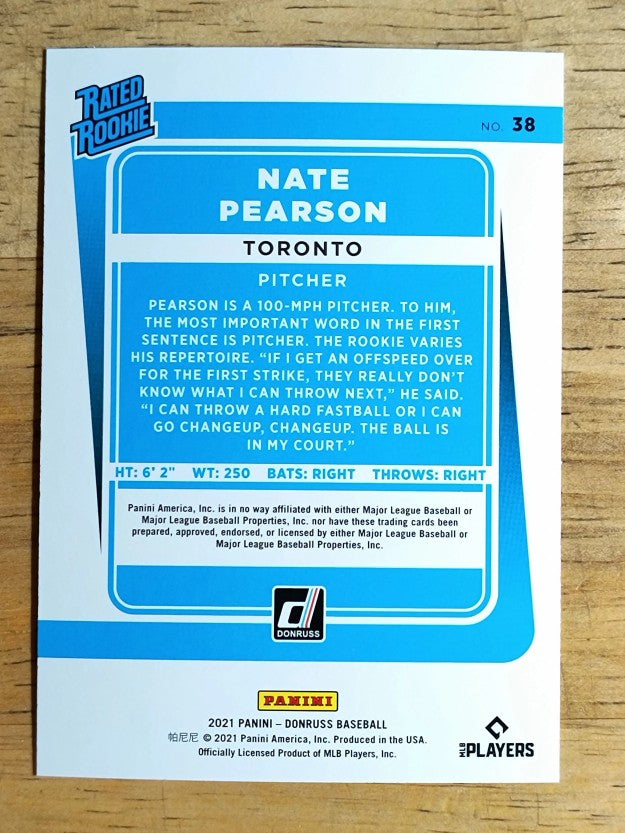 2021 Donruss Holo Orange #38 Nate Pearson RR