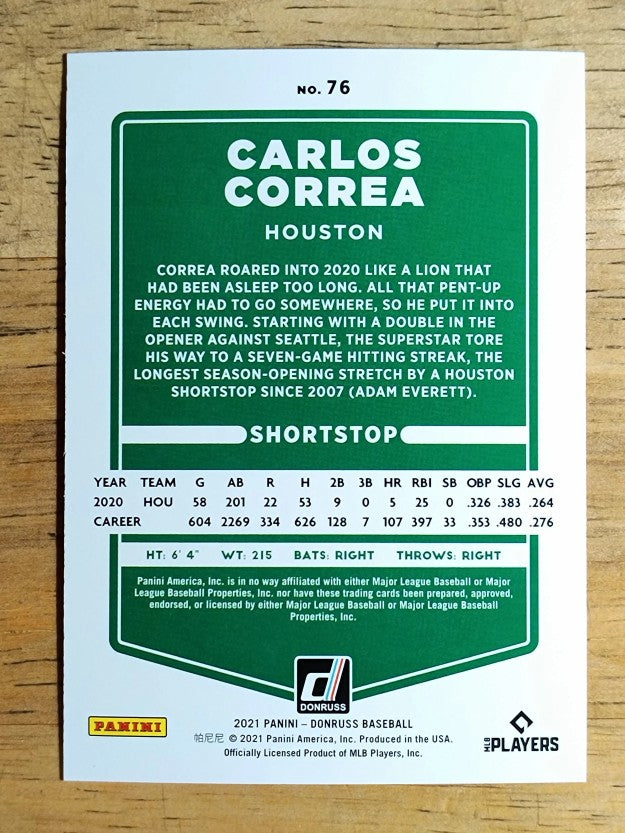 2021 Donruss Holo Orange #76 Carlos Correa