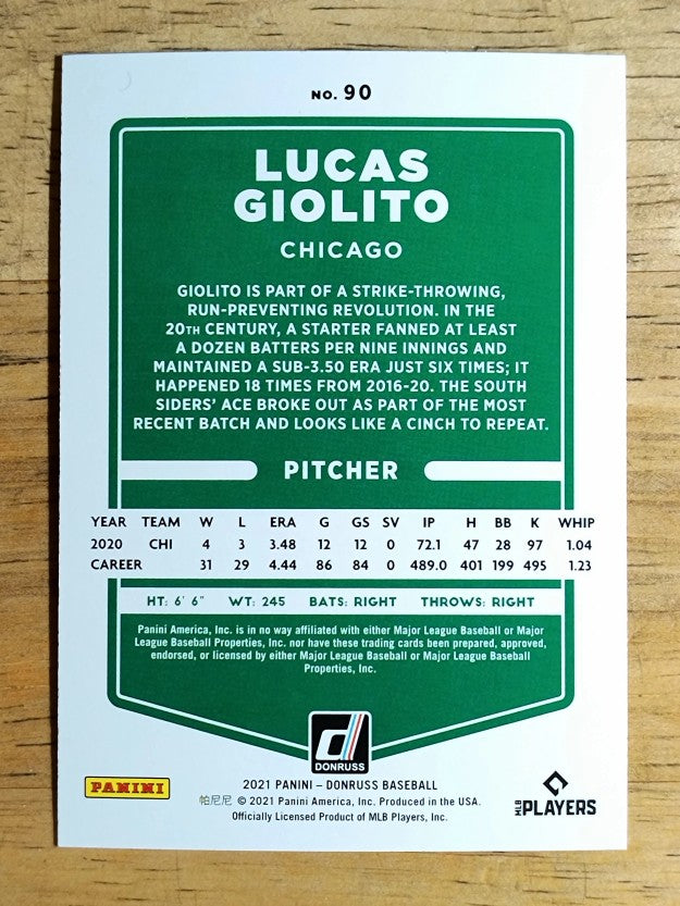 2021 Donruss Holo Orange #90 Lucas Giolito