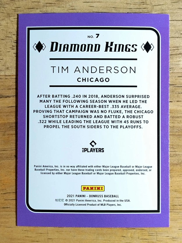 2021 Donruss Holo Orange #7 Tim Anderson DK