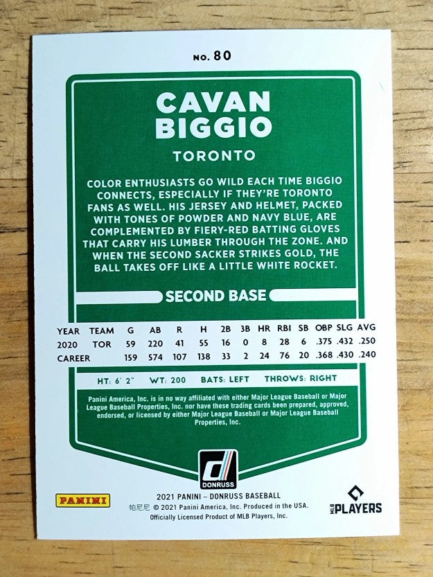 2021 Donruss Holo Orange #80 Cavan Biggio