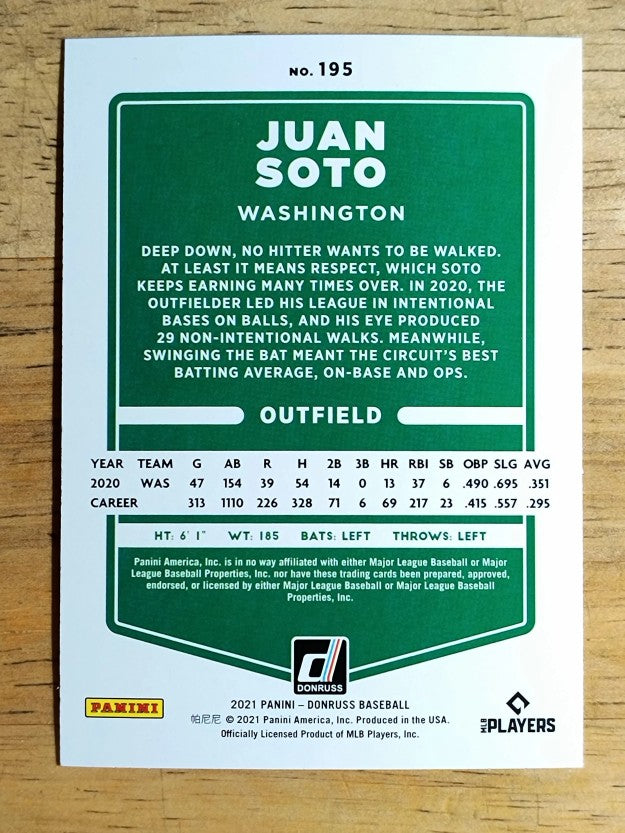 2021 Donruss Holo Orange #195 Juan Soto