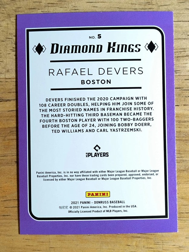 2021 Donruss Holo Orange #5 Rafael Devers DK