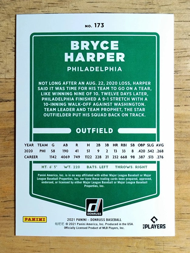 2021 Donruss Variations #173 Bryce Harper