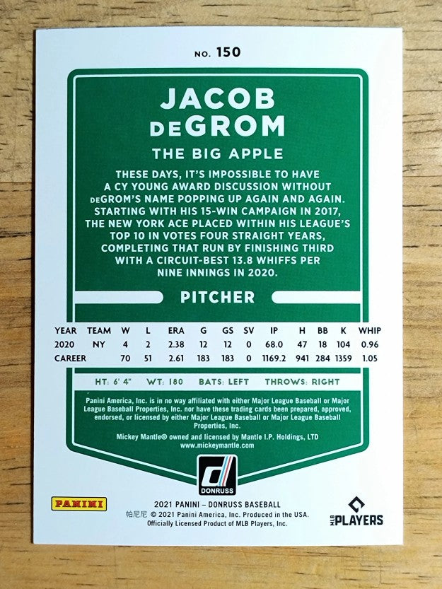 2021 Donruss Variations #150 Jacob deGrom