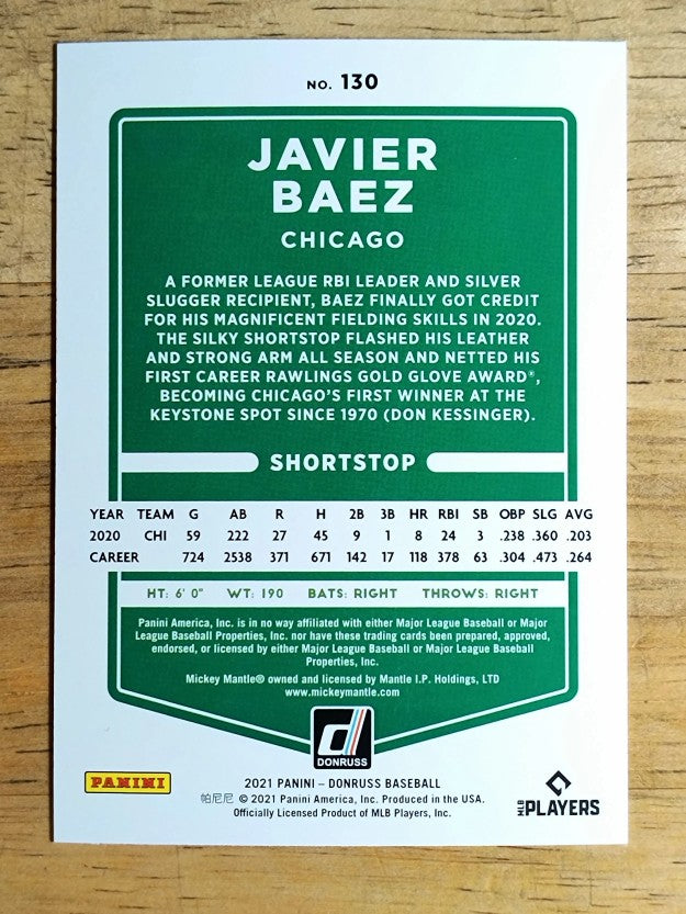 2021 Donruss Variations #130 Javier Baez