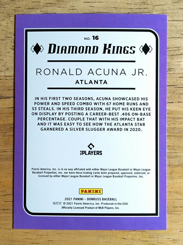 2021 Donruss #16 Ronald Acuna Jr. DK