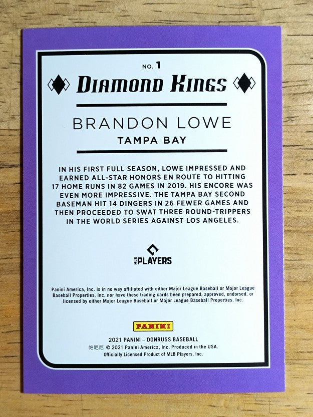 2021 Donruss #1 Brandon Lowe DK