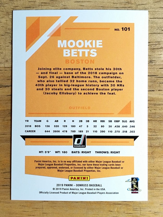 2019 Donruss Variations #101 Mookie Betts