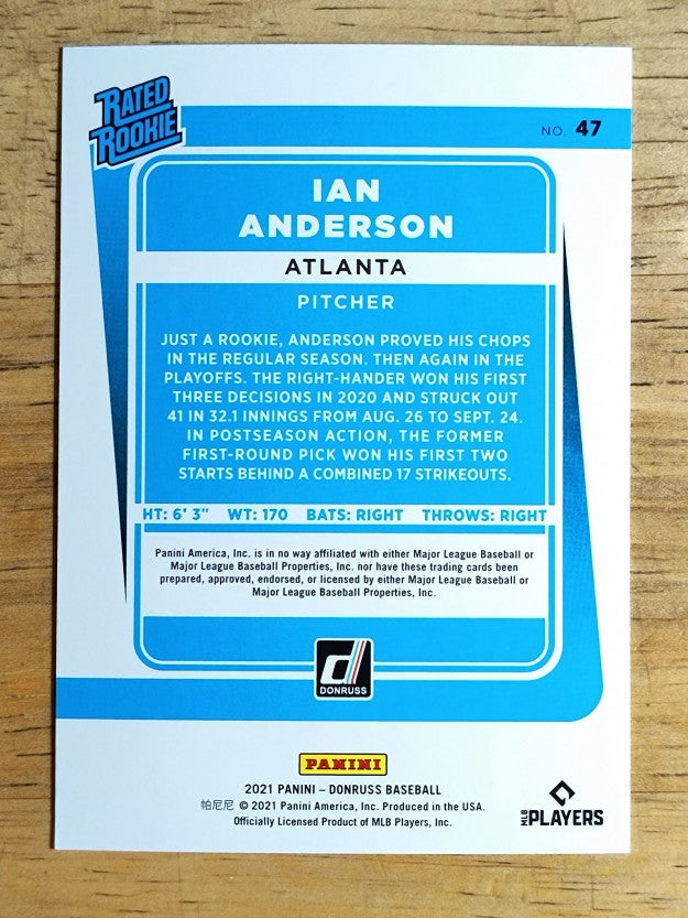 2021 Donruss #47 Ian Anderson RR RC